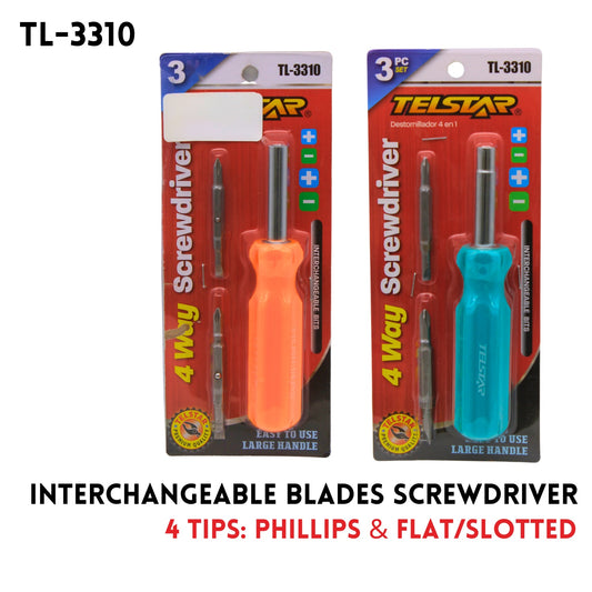 4 Way Interchangeable Blades Screwdriver