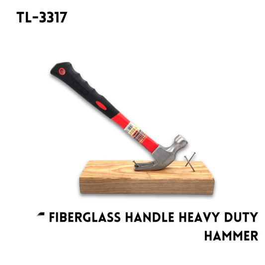 12 Oz Fiberglass Handle Heavy Duty Claw Hammer 12" L