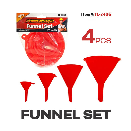 4pc Funnel Set Plastic