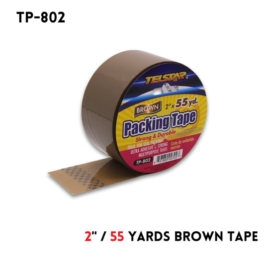 Brown Packing Tape, 2'X55 Yds