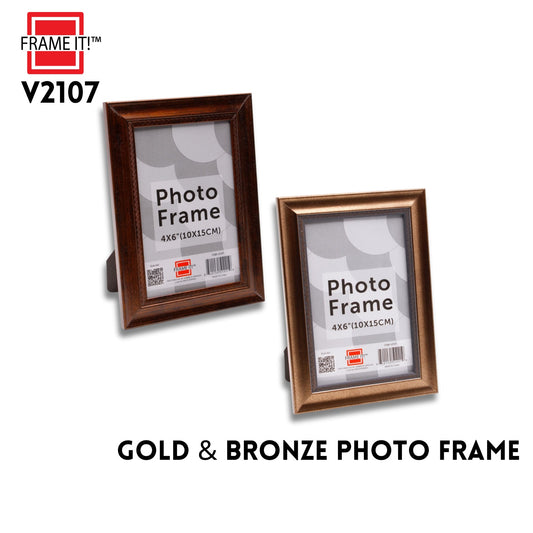PS 4"x6"  Photo Frame 2 Asst Gold & Bronze