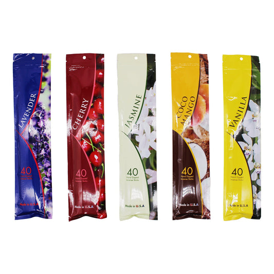 INCENSE, 40-PC, 5 SCENTS