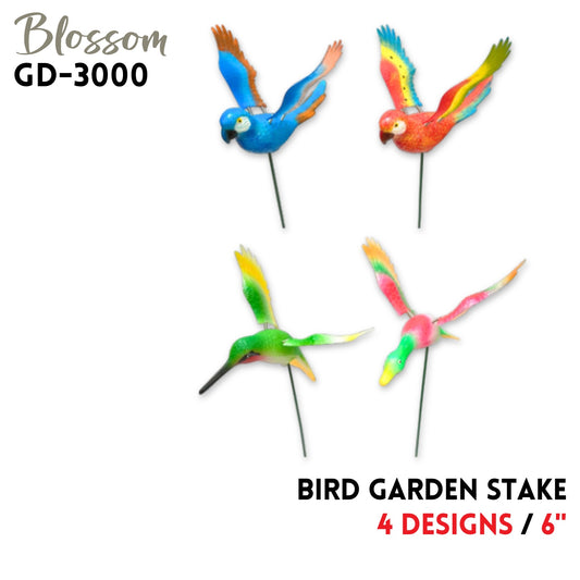Bird Garden Stake,6",4 colors