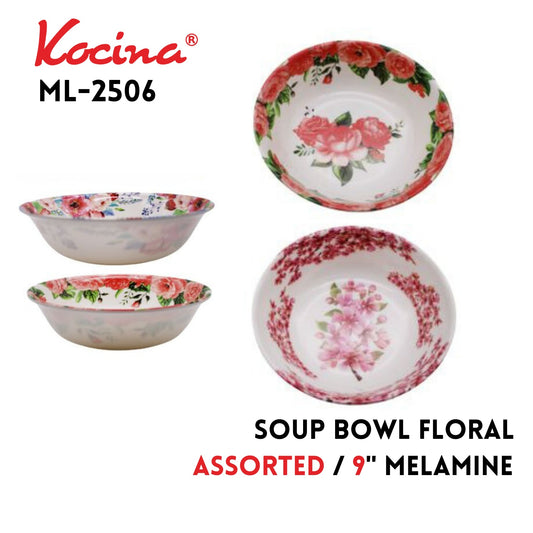 9" Soup Bowl  Floral, 4 Assorted Designs