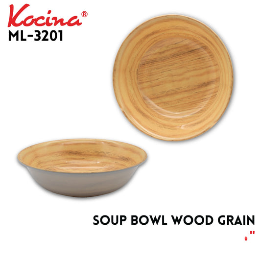 9" Soup Bowl Wood Grain