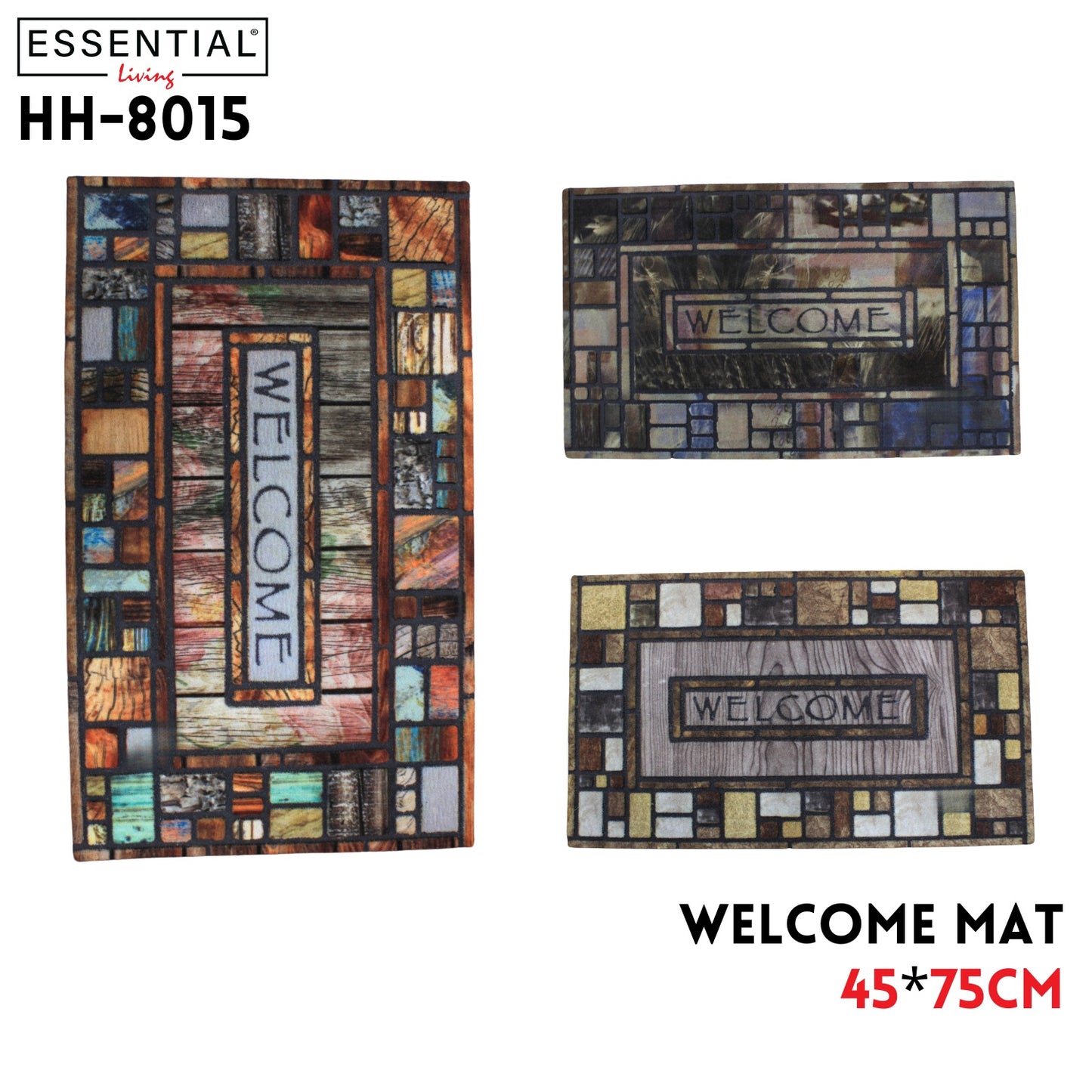 Mat 45x75cm, Flocking, 3 Pattern Assted