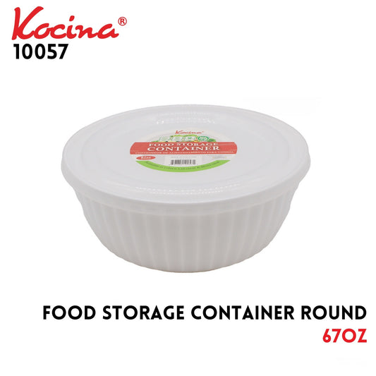 67 oz Food Storage Container Round White