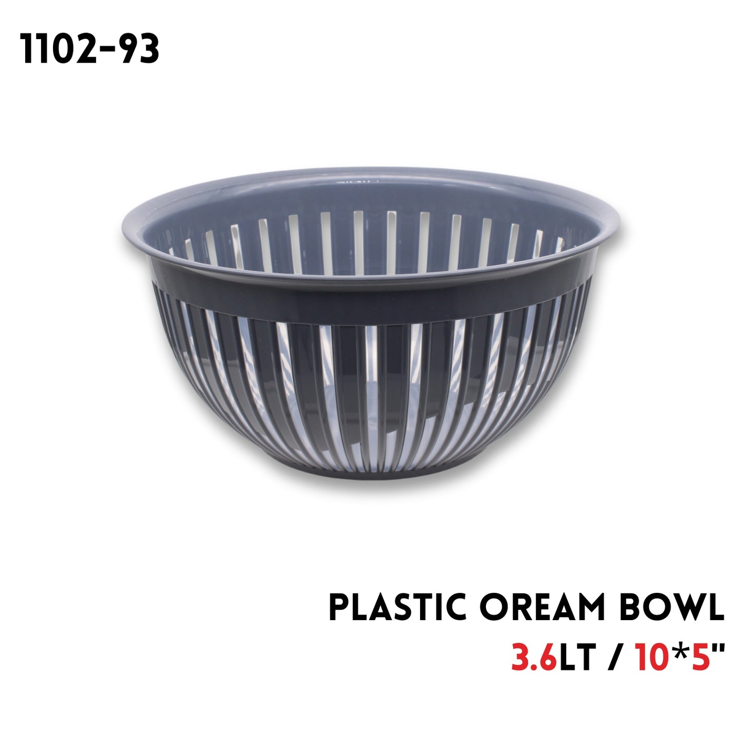 Oream Bowl -3 (3.6Lt),plastic,Antrachite and White color