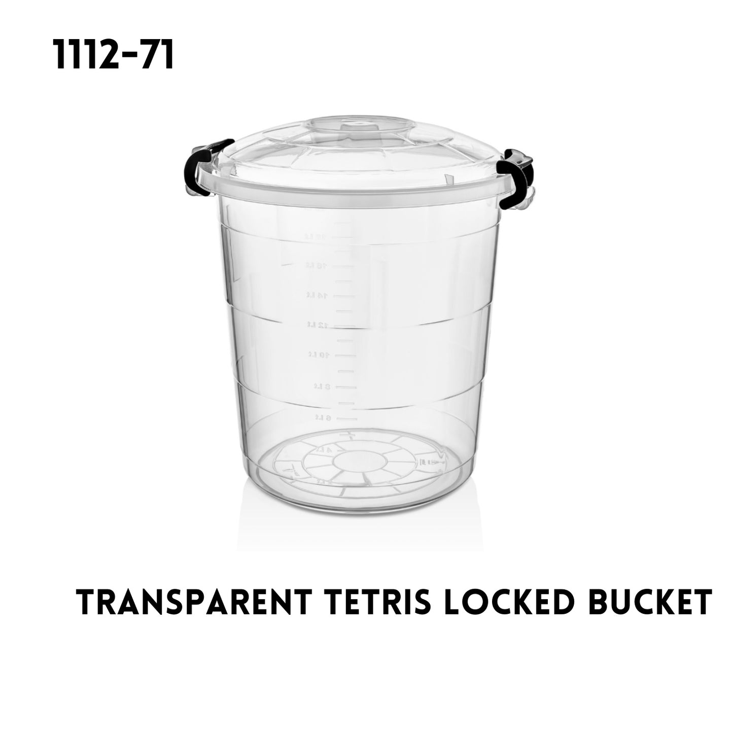 Transparent Tetris Locked Bucket (22 Lt)
