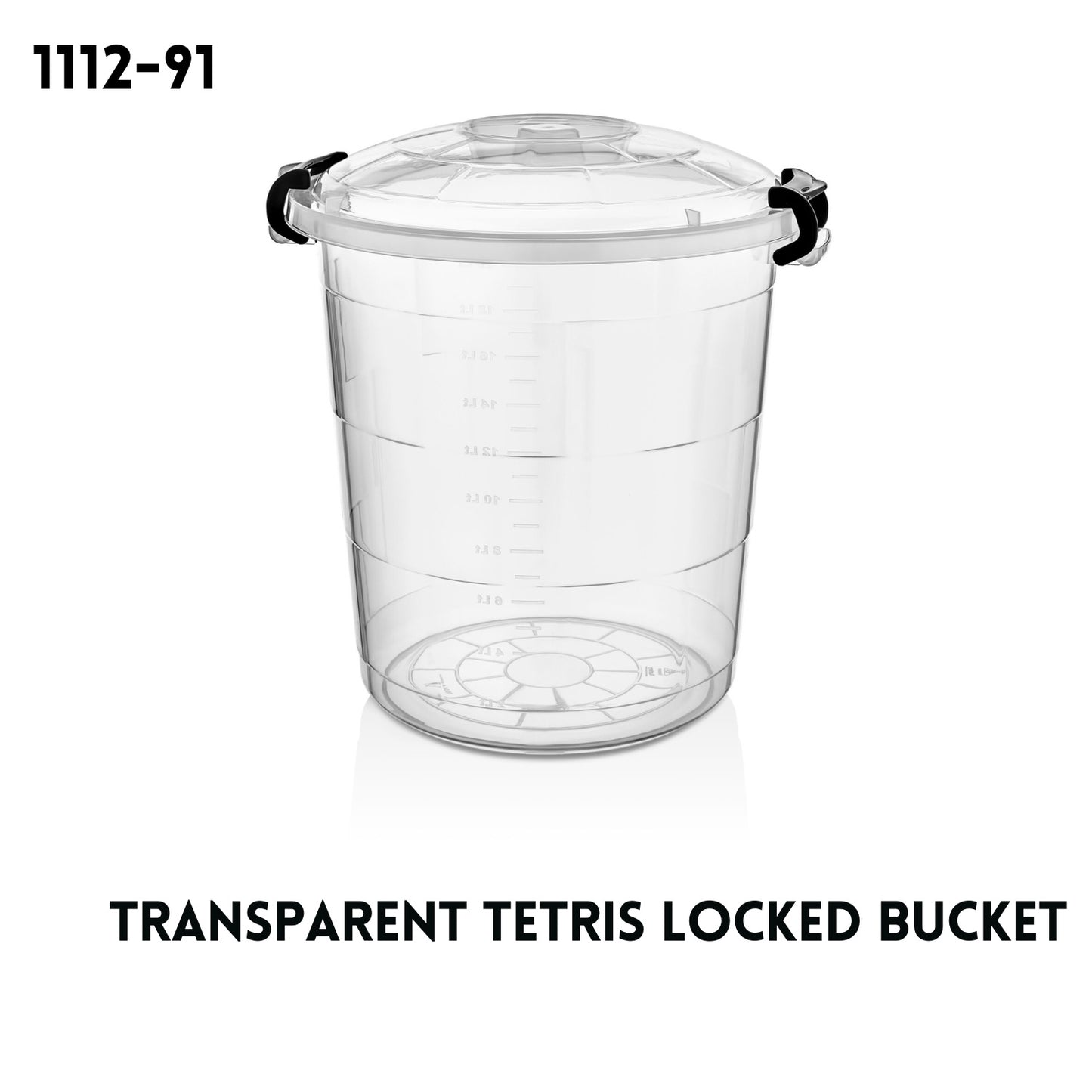 Transparent Tetris Locked Bucket (45Lt)