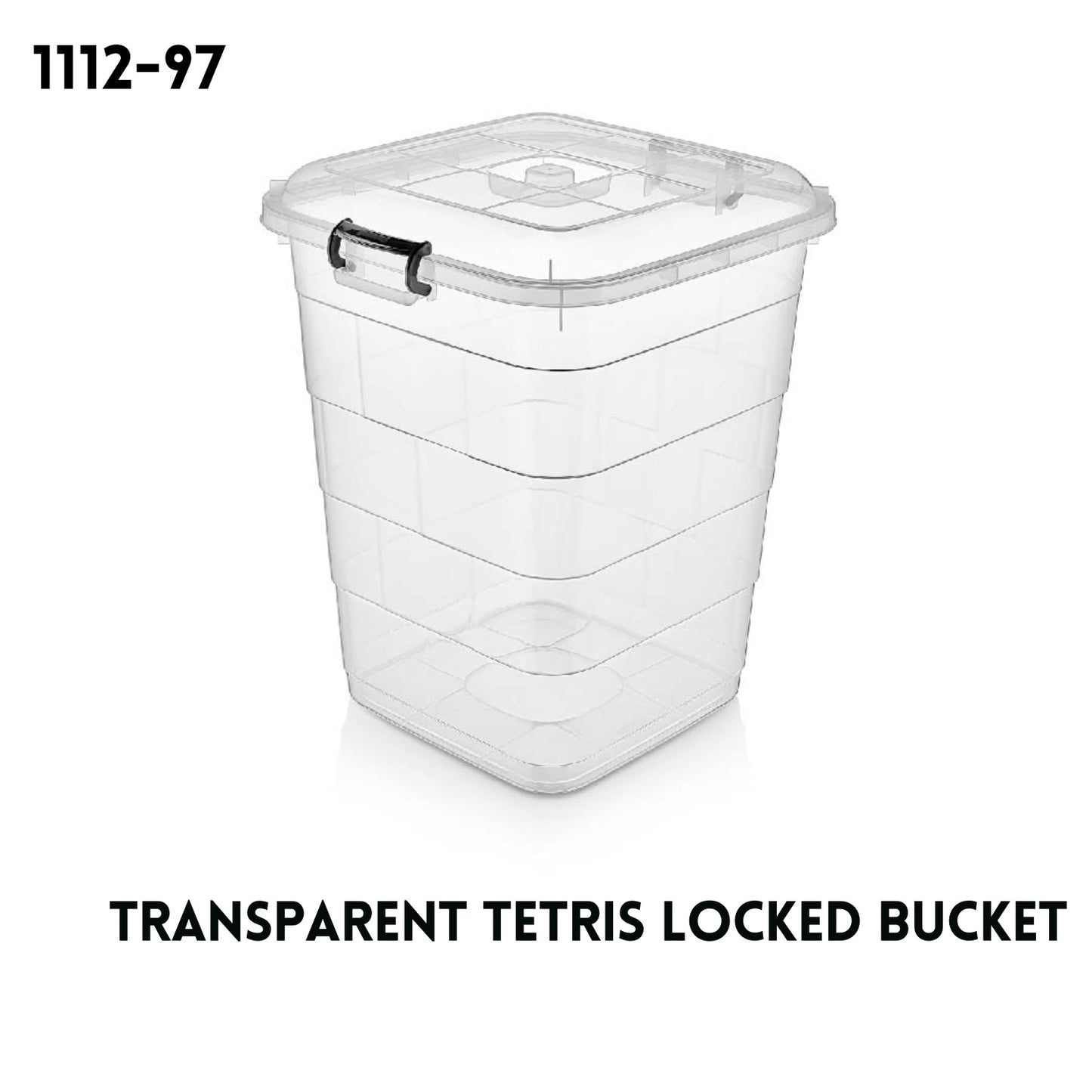Trasnparent Tetris Square Bucket Box  75Lt