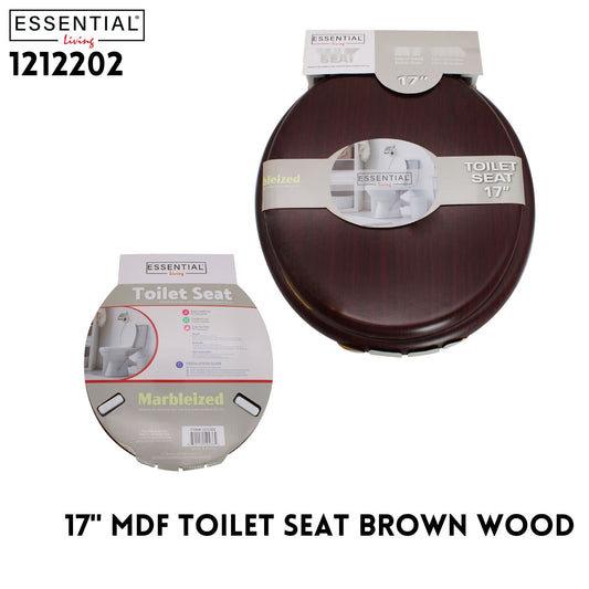 17" MDF Toilet Seat Brown Wood