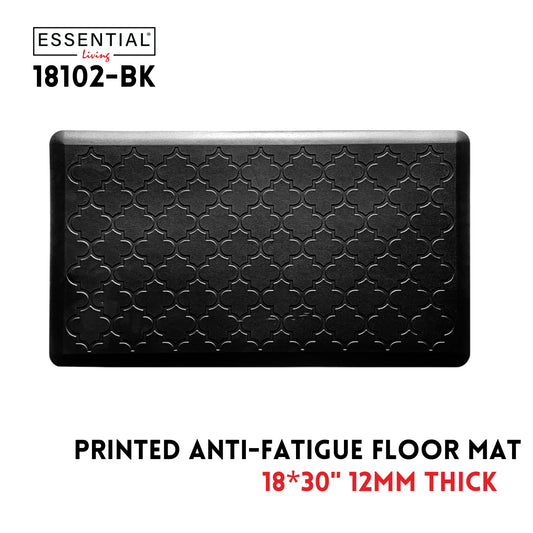 18x30" 12mm Embossed Diamond Fatigue Kitchen Mat - Black