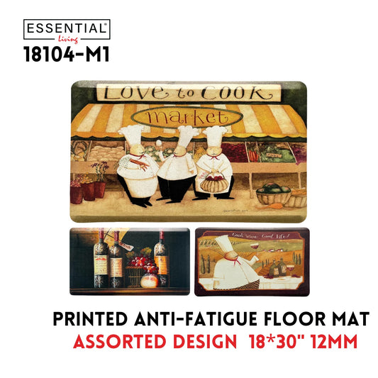 18x30" 12mm Printed Fatigue Kitchen Mat - Asstd Designs
