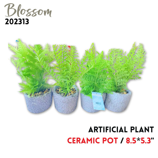 Artificial plant 8.5X3.5 " CERAMIC POT