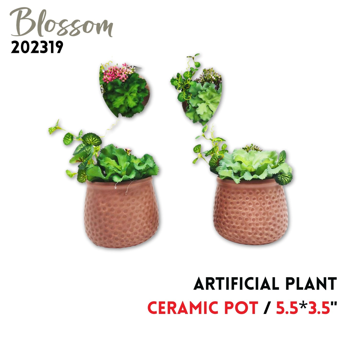 Artificial plant 5.5x3.5" ceramic pot