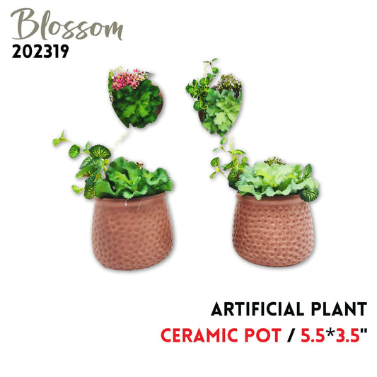 Artificial plant 5.5x3.5" ceramic pot