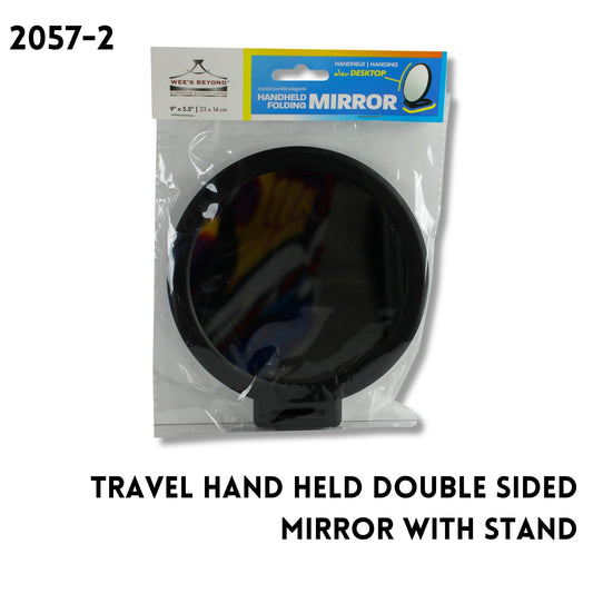 Travel Hand Held Double Sided Mirror with Stand