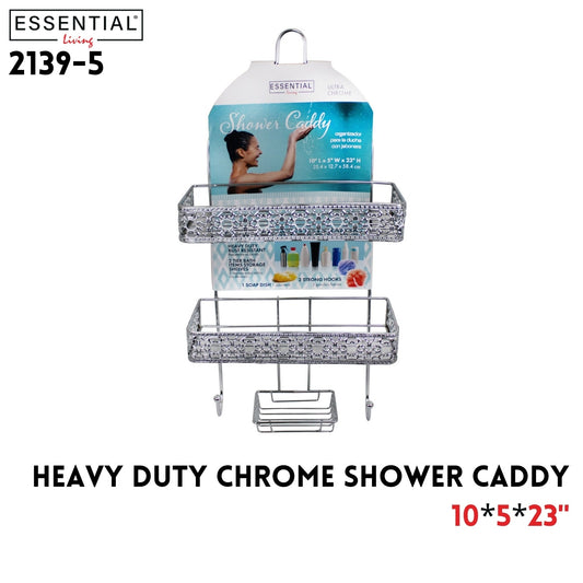 Heavy Duty Chrome Shower Caddy, Size:10"Lx5"Wx23"H