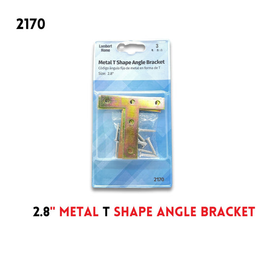 2.8" Metal T Shape Angle Bracket 3 Pcs Pack
