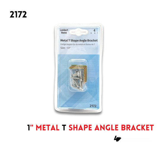 1" Metal T Shape Angle Bracket 4Pcs Pack