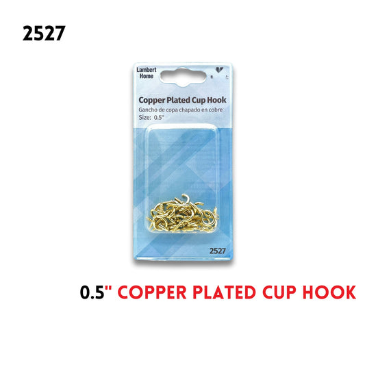 Copper Plated Cup Hook 0.5" 25Pcs Pack