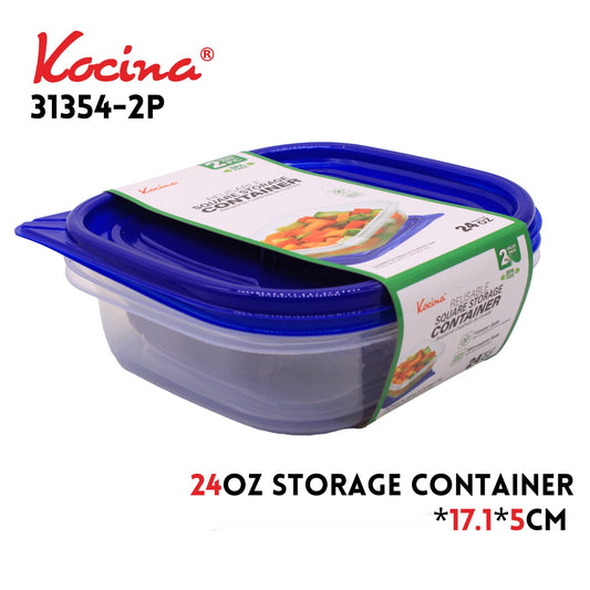 2 pk  739ml Square Storage Container 17.1*17.1*5CM 28G