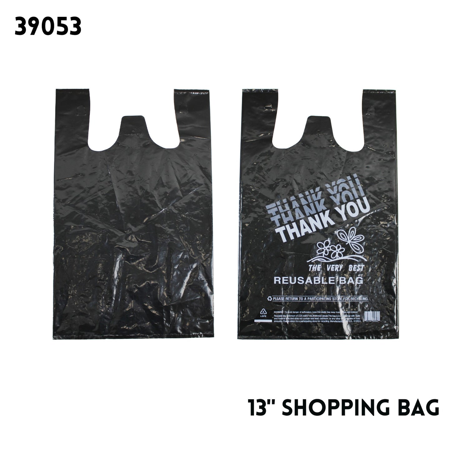 SHOPPING  BAG BLACK 13" 200pcs