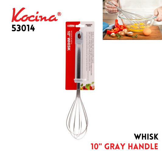 S/S Whisk 10" Gray Handle