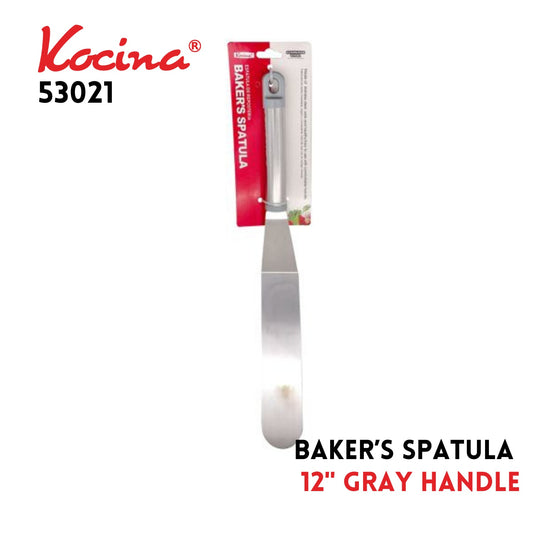 S/S Baker's Spatula 12" Gray Handle