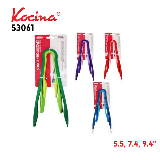 3pc Plastic Tong 5.5/7.4/9.4"