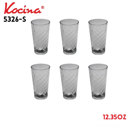 6PC/Set Drinking Glasses 12.35oz