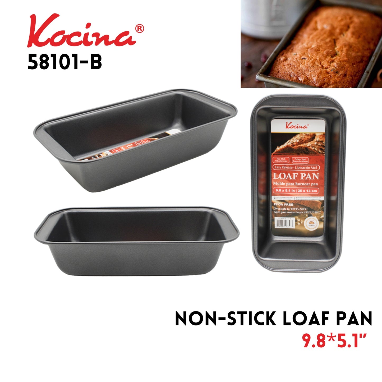 9.8"x5.1" Non-Stick Loaf Pan