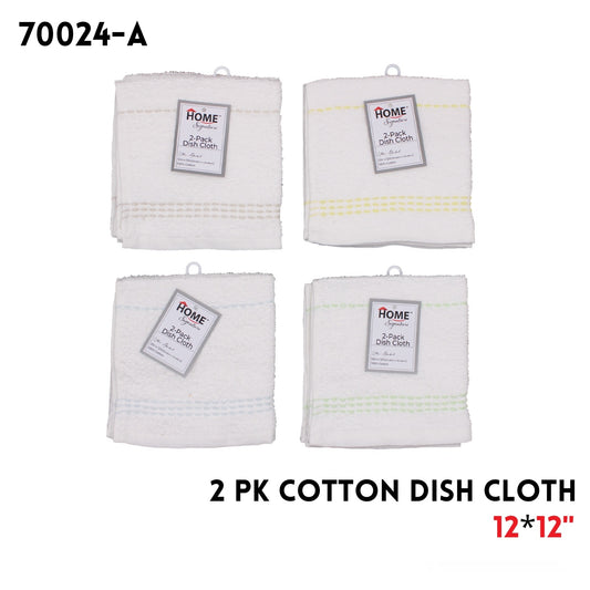 2pk  Cotton Dish Cloth 12x12"