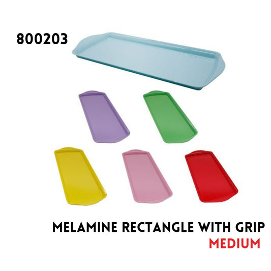 Medium Melamine Rectangle Tray W/Grip