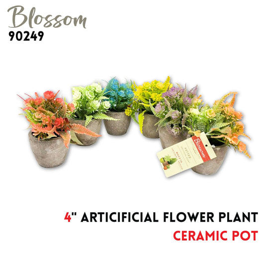 Art.4in.Flower Plant w. Ceramic Vase  Asst..