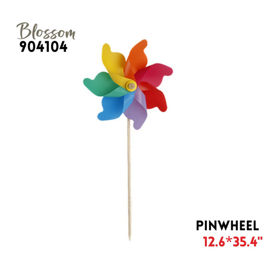 Pinwheel, D12.6"*H35.4", PP+Wood, Asstd colors