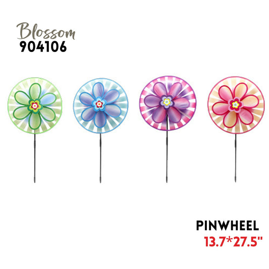 Pinwheel, D13.7"*H27.5", Cloth+Glass Fiber, Asstd colors