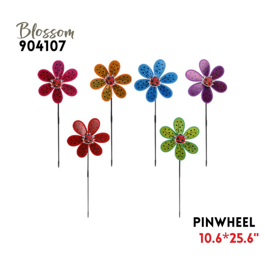 Pinwheel, D10.6"*H25.6", Plastic, Asstd colors