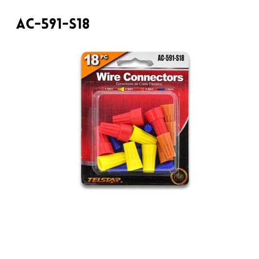 18Pcs Wire Connectors, 4 Red, 4 Yellow, 4 Orange And 6 Blue
