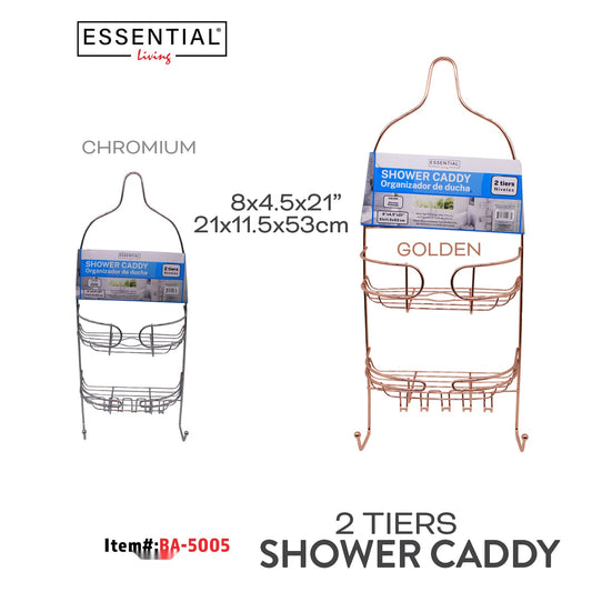 Shower Caddy,Size:21x11.5x53cm, Chromium&Golden