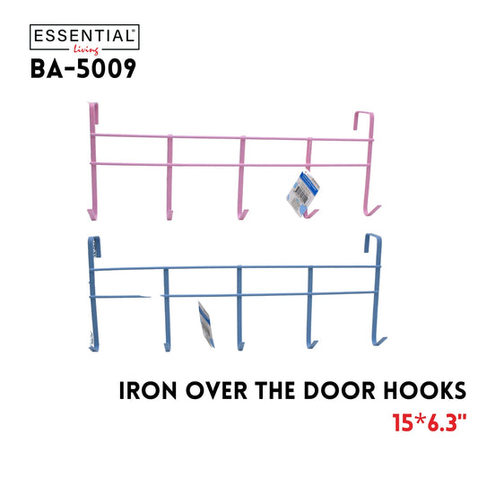 Over Door Hooks 15"x6.3" ,Iron,Assted 4 color