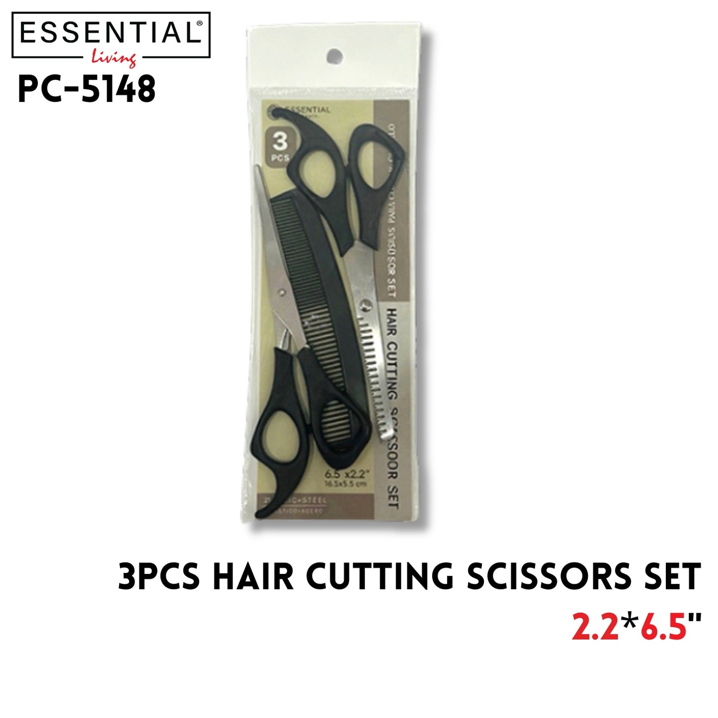 3pcs Hair Cutting Scissors 6.5"x2.2"