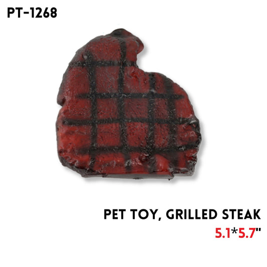 Pet Toy, Grilled Steak, 5.7"x5.1"