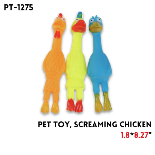 Pet Toy, Screaming Chicken, 3 Colors, 8.27"x1.8"