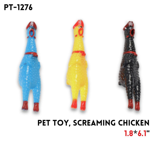 Pet Toy, Screaming Chicken, 3 Colors,  6.1"