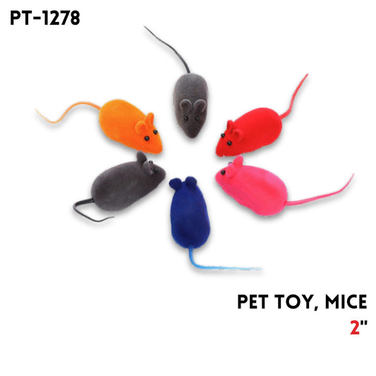 Pet Toy, Mice, 6 Colors, 2"
