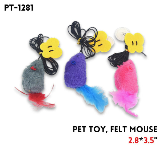 Pet Toy, Felt Mouse, 3.5"x2.8"