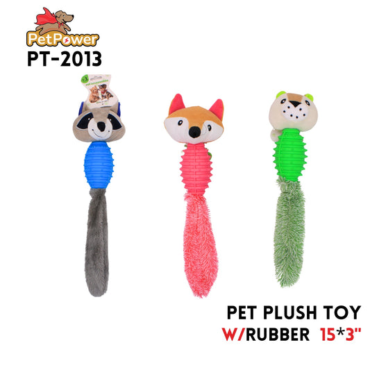 Pet Plush Toy w /rubber 15" x3"