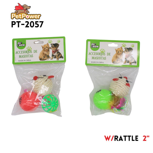 Pet Toy (Mouse with 2 balss assorted colors)